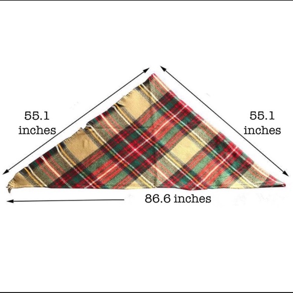"Sophie" Cashmere Plaid Triangle Blanket Scarf - Picture 3 of 7